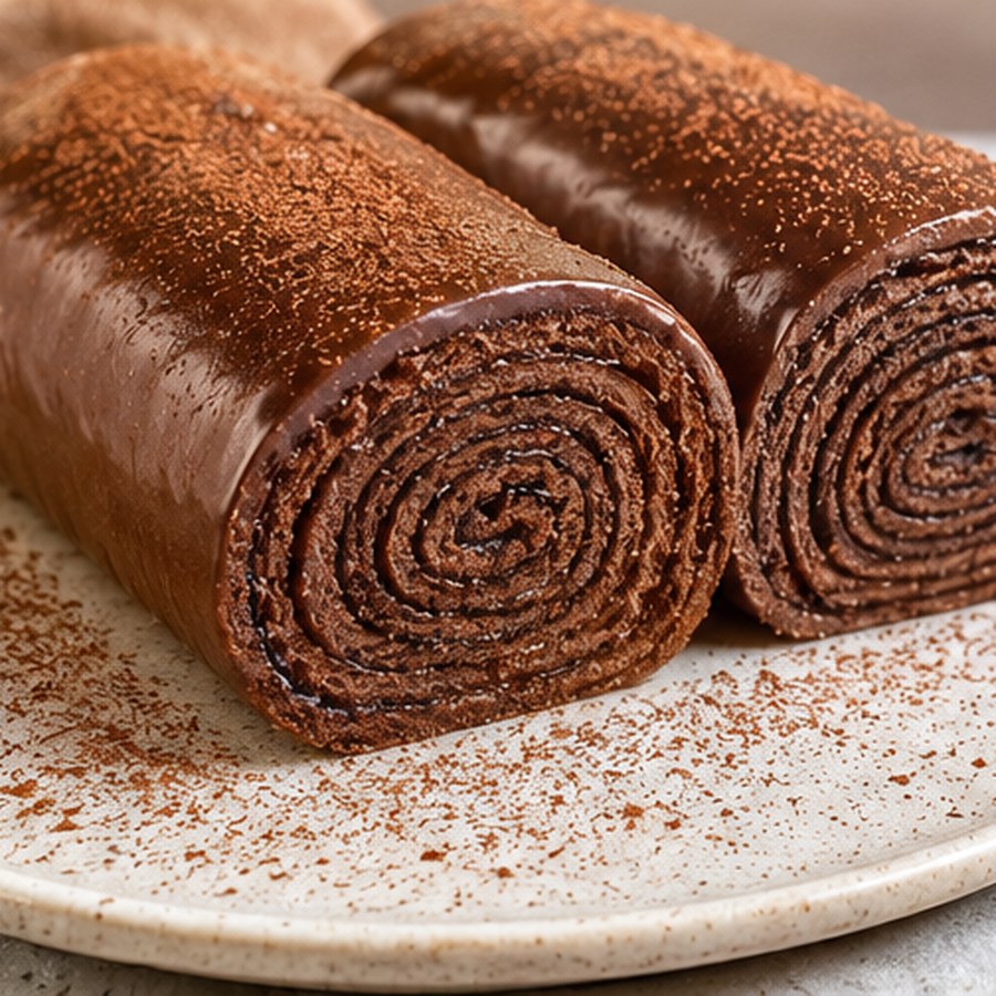 Bolo de rolo de chocolate